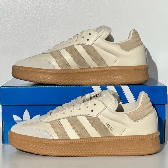 Adidas (Unisex) Samba Shoes in Cream and Brown - Picture 2 of 8